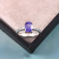 Natural Purple Amethyst Prong Set Gemstone Ring
