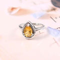 Natural Yellow Citrine Prong Set Gemstone Ring