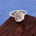 Natural White Topaz Free Size Rough Gemstone Ring