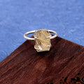 Natural Yellow Rutile Quartz Free Size Rough Gemstone Ring