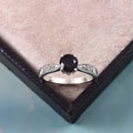 Natural Black Onyx Prong Set Gemstone Ring