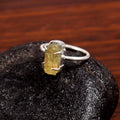 Natural Yellow Quartz Free Size Rough Gemstone Ring