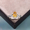 Natural Yellow Citrine Prong Set Gemstone Ring