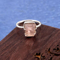 Natural Rose Quartz Free Size Rough Gemstone Ring