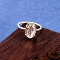 Natural White Topaz Free Size Rough Gemstone Ring