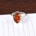 Natural Red Sunstone Free Size Rough Gemstone Ring