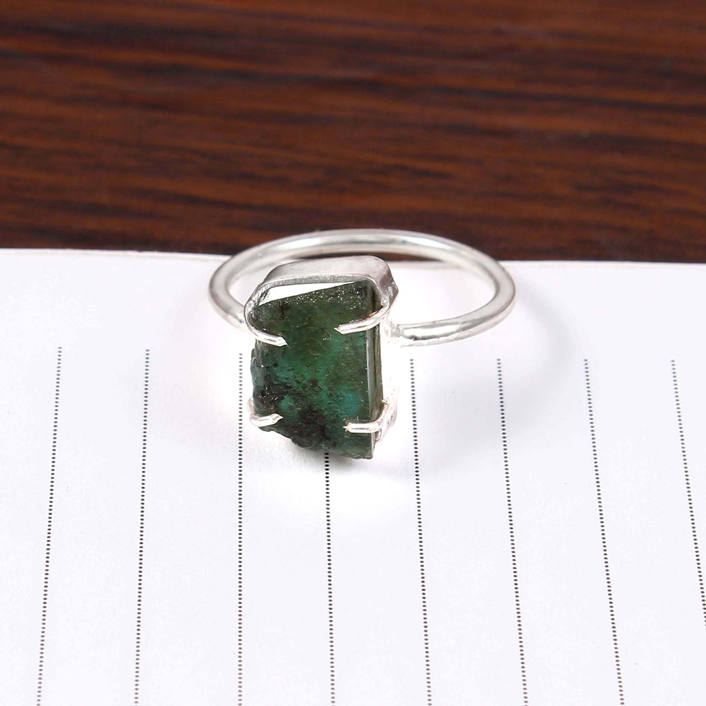 Natural Green Tourmaline Free Size Rough Gemstone Ring