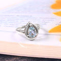 Natural Sky Blue Aquamarine Prong Set Gemstone Ring