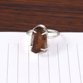 Natural Smoky Quartz Free Size Rough Gemstone Ring