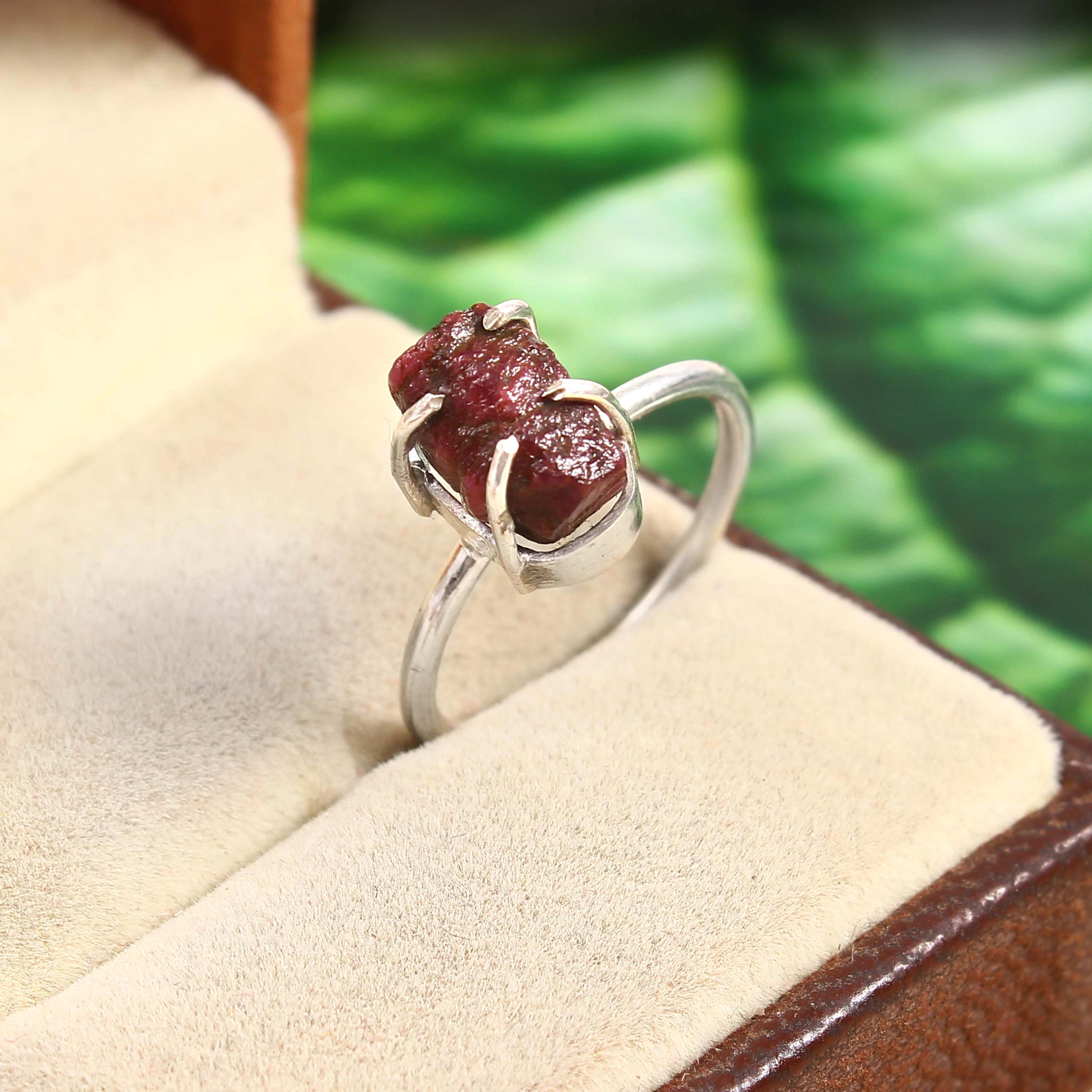 Natural Red Ruby Free Size Rough Gemstone Ring