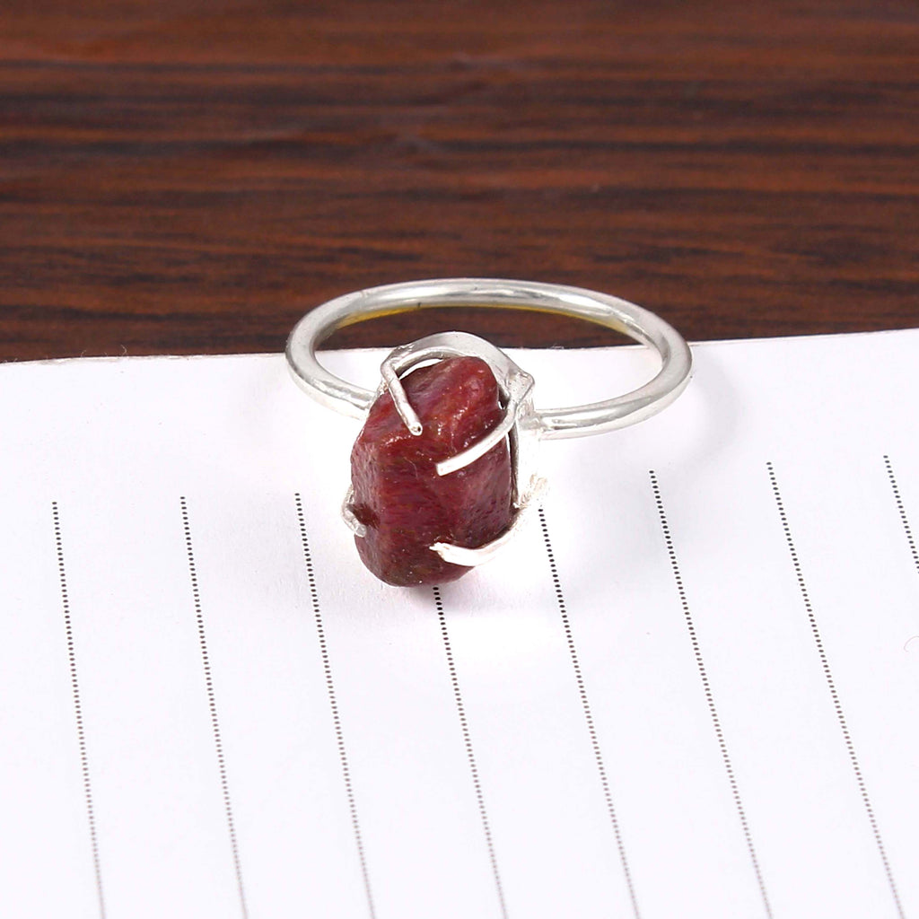 Natural Red Ruby Free Size Rough Gemstone Ring