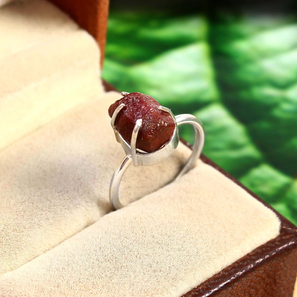 Natural Red Ruby Free Size Rough Gemstone Ring
