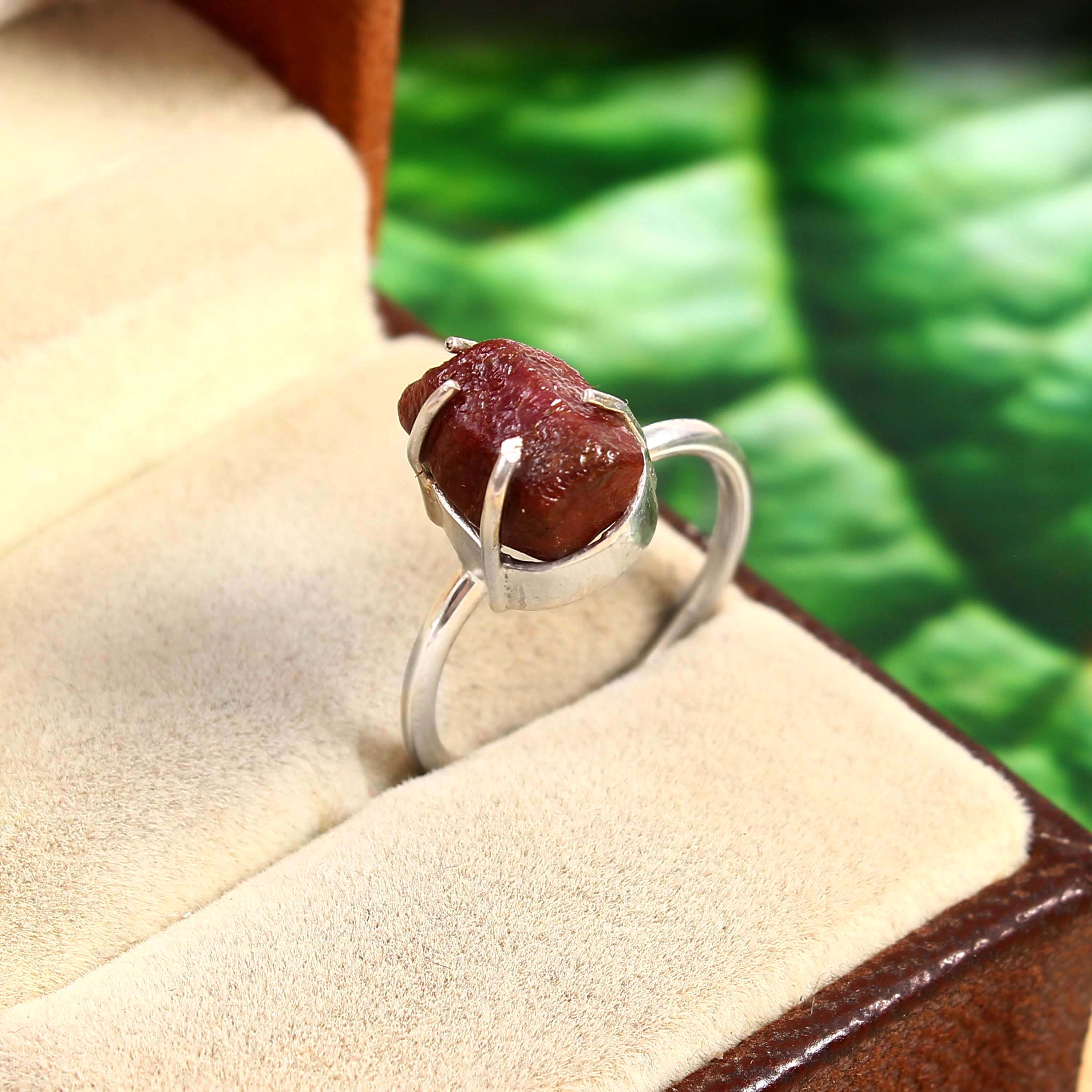 Natural Red Ruby Free Size Rough Gemstone Ring