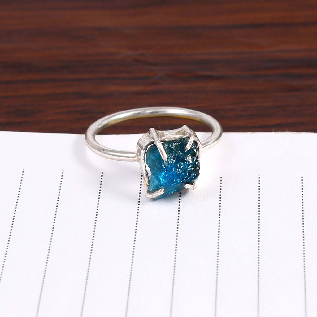 Natural Blue Tourmaline Free Size Rough Gemstone Ring