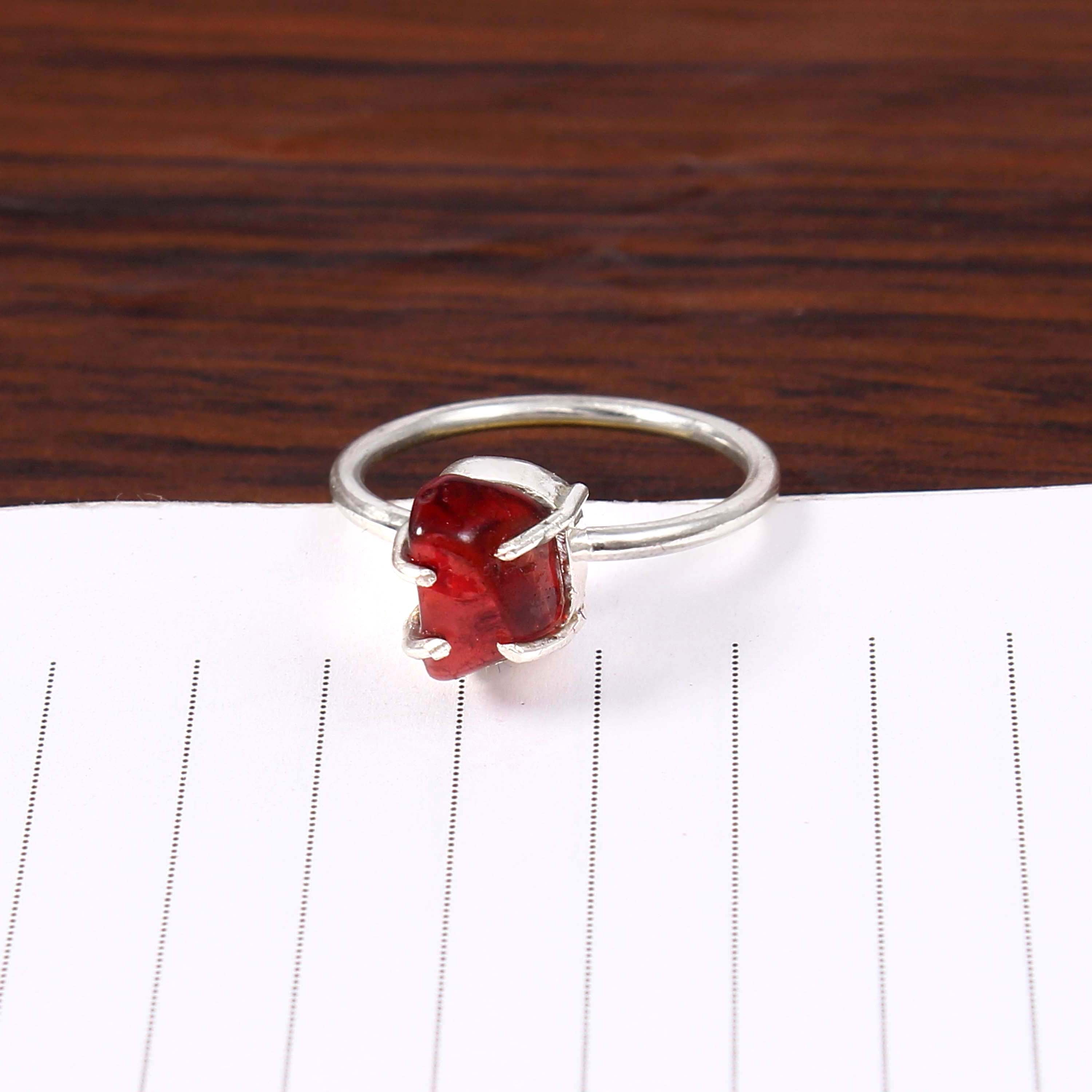 Natural Red Carnelian Free Size Rough Gemstone Ring