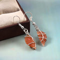 Natural Red Sunstone Gemstone Earrings
