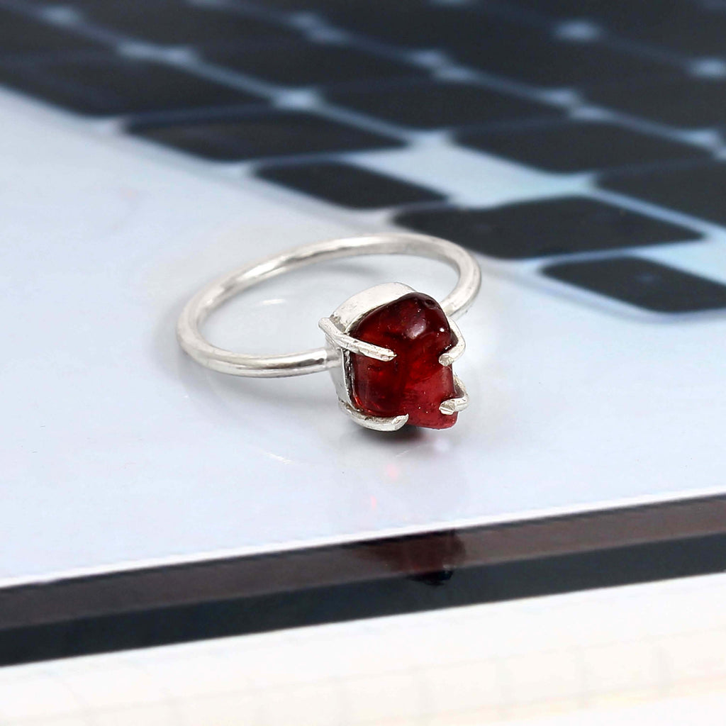 Natural Red Carnelian Free Size Rough Gemstone Ring