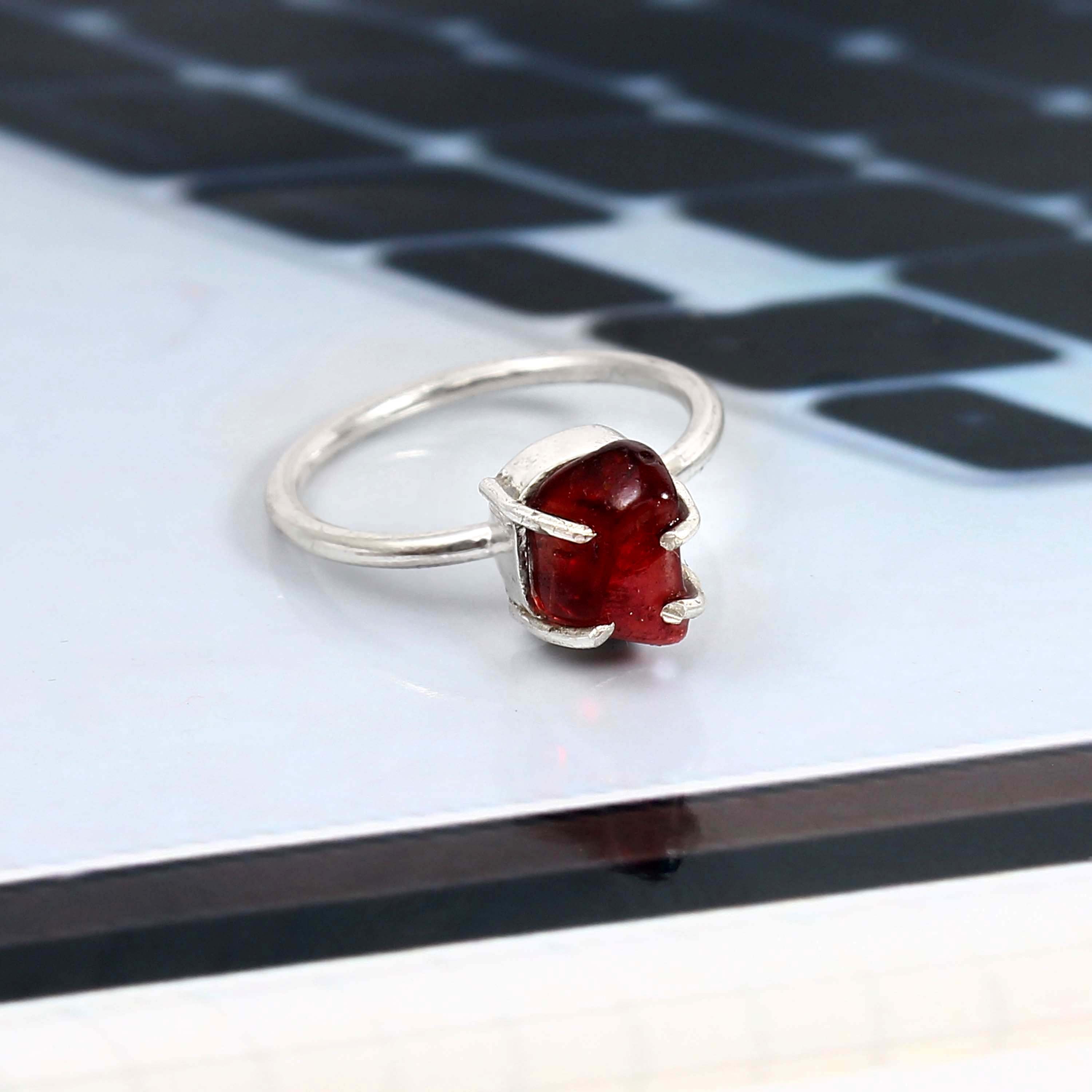 Natural Red Carnelian Free Size Rough Gemstone Ring