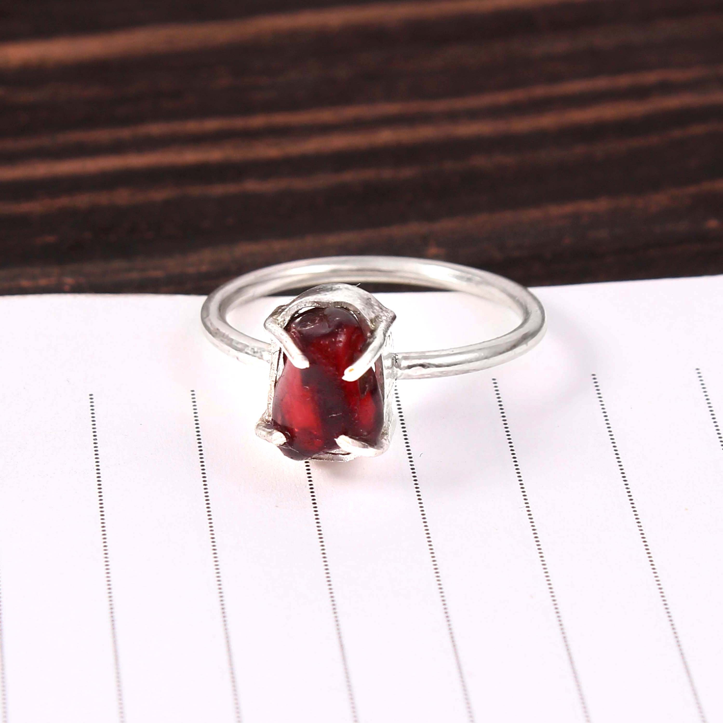 Natural Red Carnelian Free Size Rough Gemstone Ring