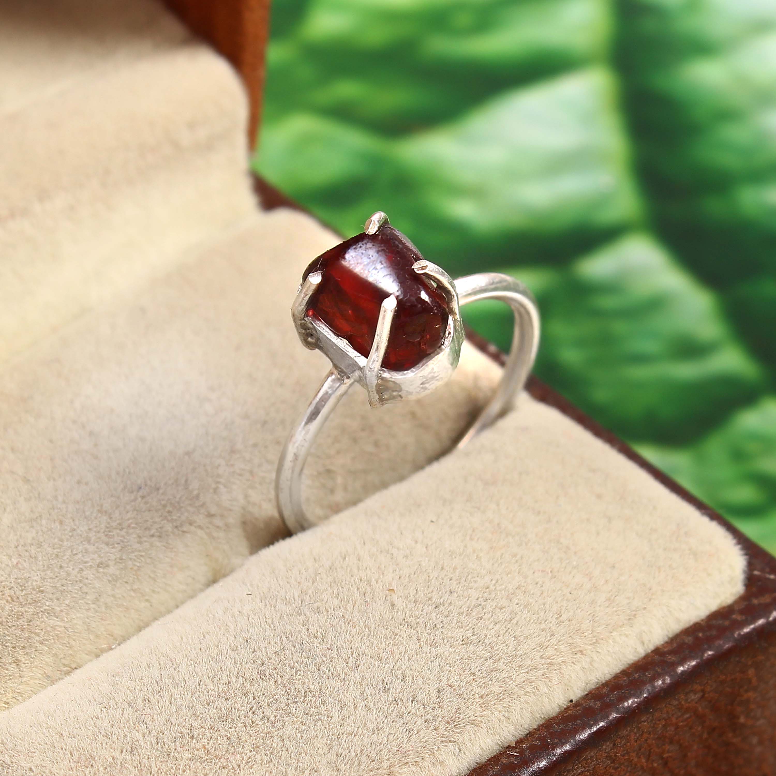 Natural Red Carnelian Free Size Rough Gemstone Ring