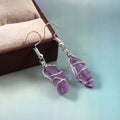 Natural Purple Amethyst Gemstone Earrings