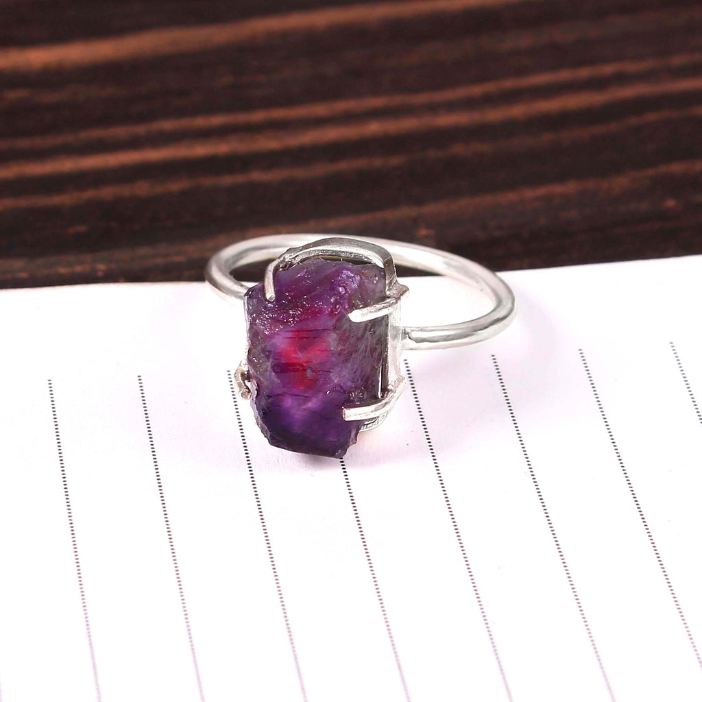 Natural Pink Tourmaline Free Size Rough Gemstone Ring