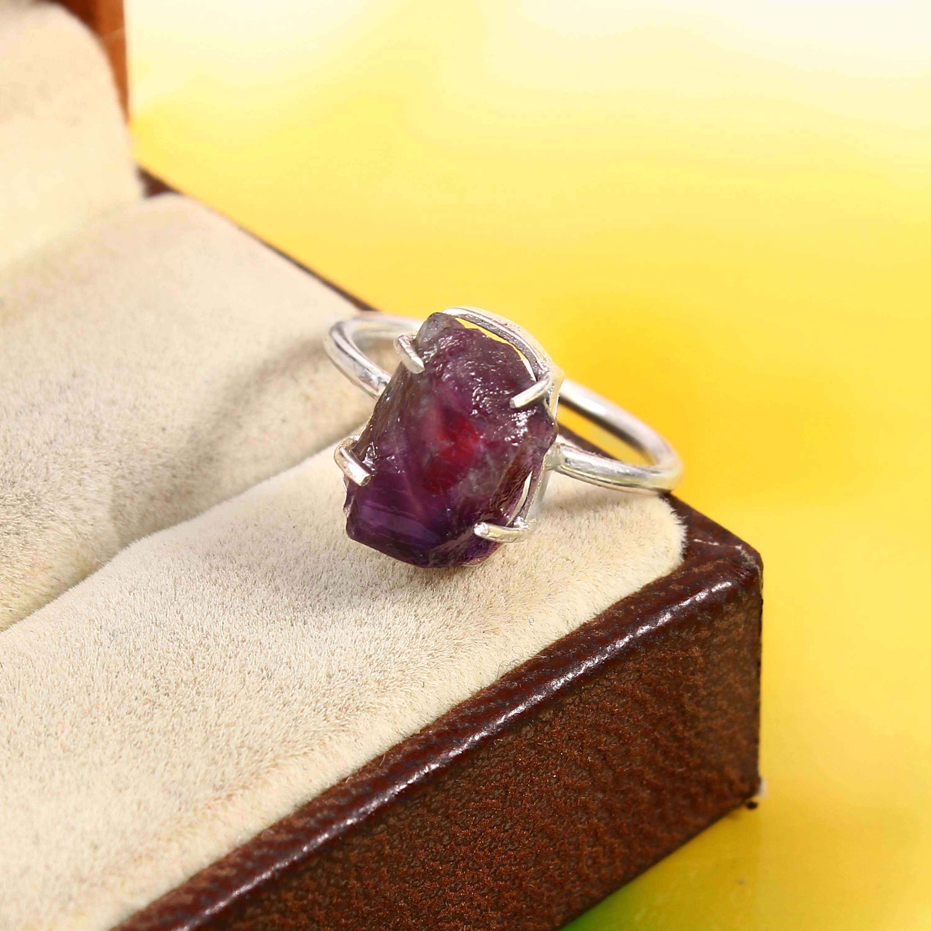 Natural Pink Tourmaline Free Size Rough Gemstone Ring
