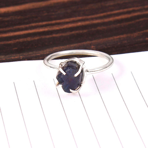 Natural Black Tourmaline Free Size Rough Gemstone Ring