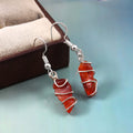 Natural Red Sunstone Gemstone Earrings