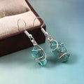 Natural Blue Aquamarine Gemstone Earrings