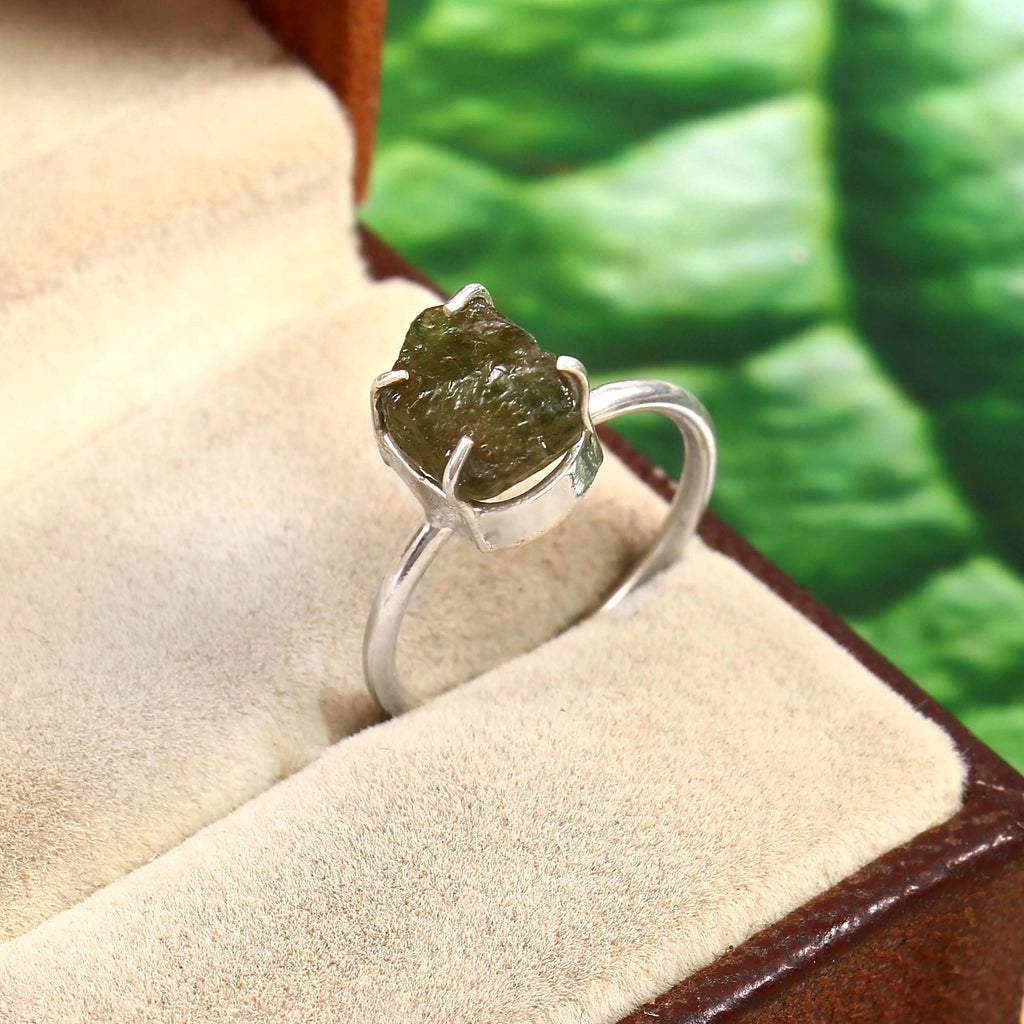 Natural Green Tourmaline Free Size Rough Gemstone Ring