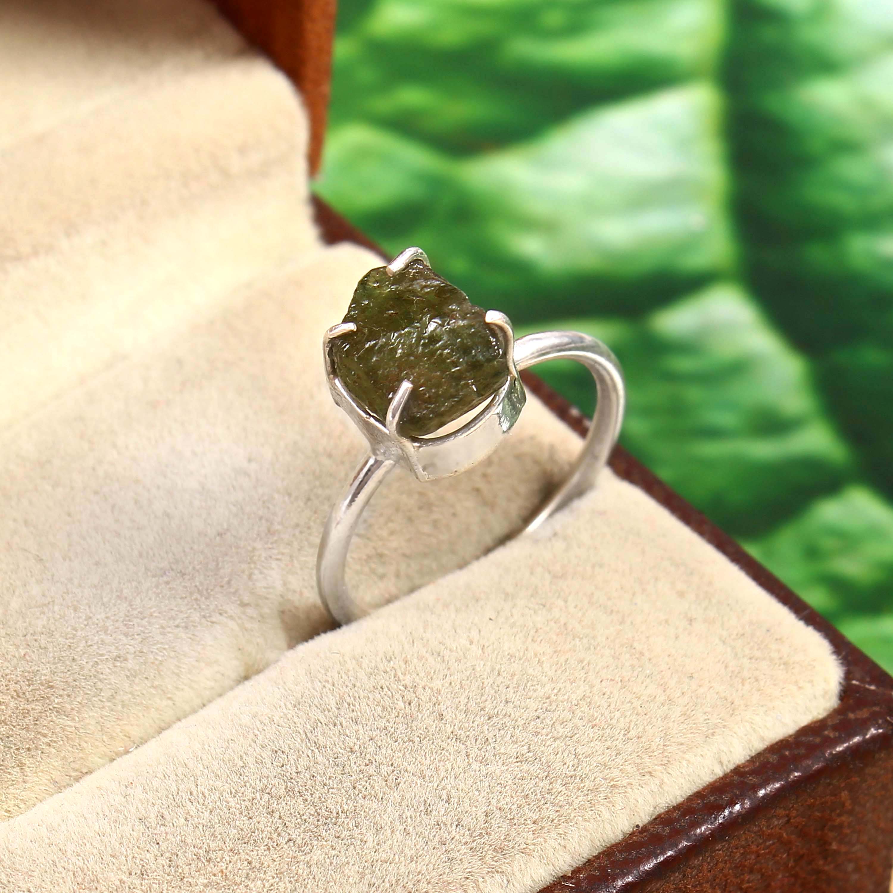 Natural Green Tourmaline Free Size Rough Gemstone Ring