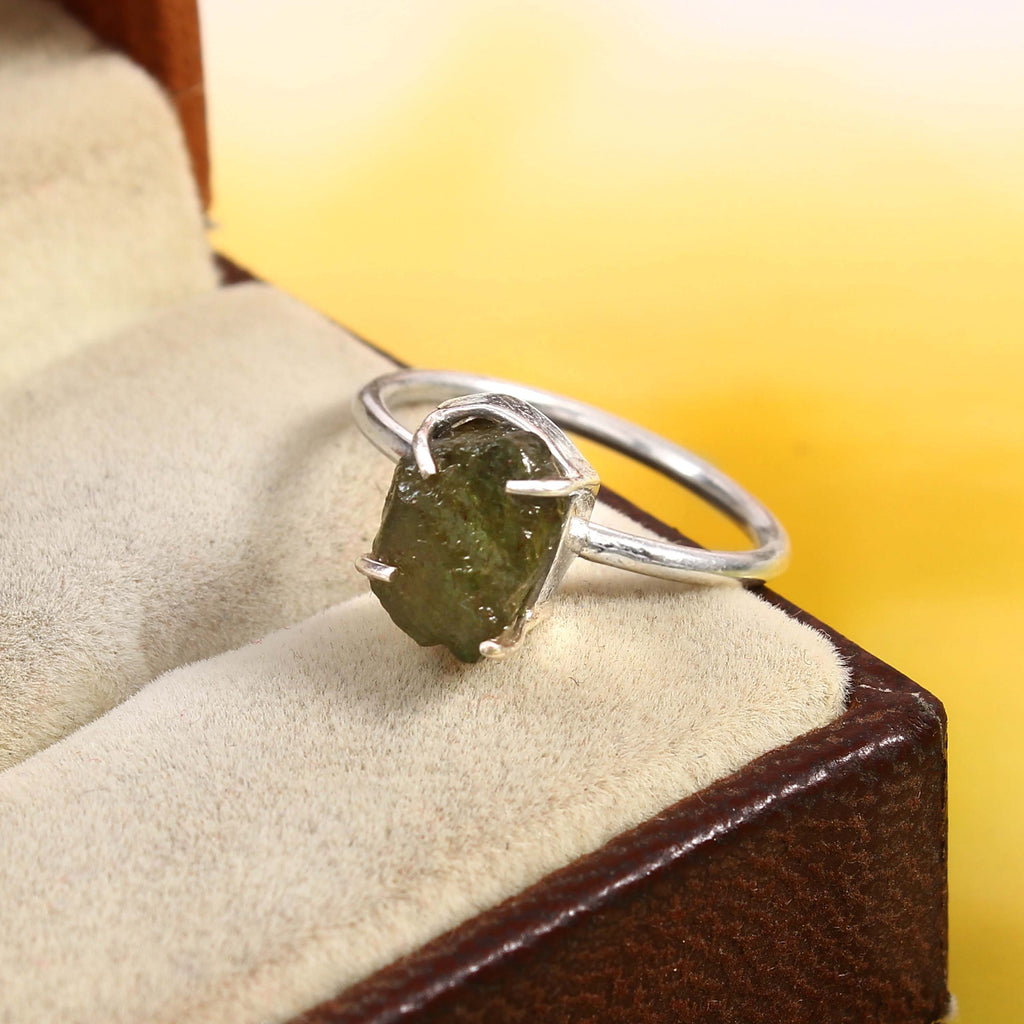 Natural Green Tourmaline Free Size Rough Gemstone Ring