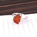Natural Red Sunstone Free Size Rough Gemstone Ring