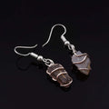 Natural Grey Labradorite Gemstone Earrings