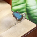 Natural Grey Labradorite Free Size Rough Gemstone Ring