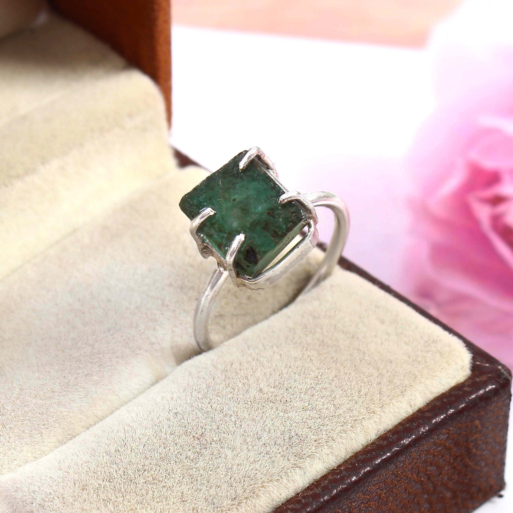 Natural Green Tourmaline Free Size Rough Gemstone Ring