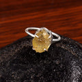 Natural Yellow Citrine Free Size Rough Gemstone Ring