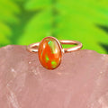 Natural Ethiopian Opal Oval Cabochons Gemstone Ring