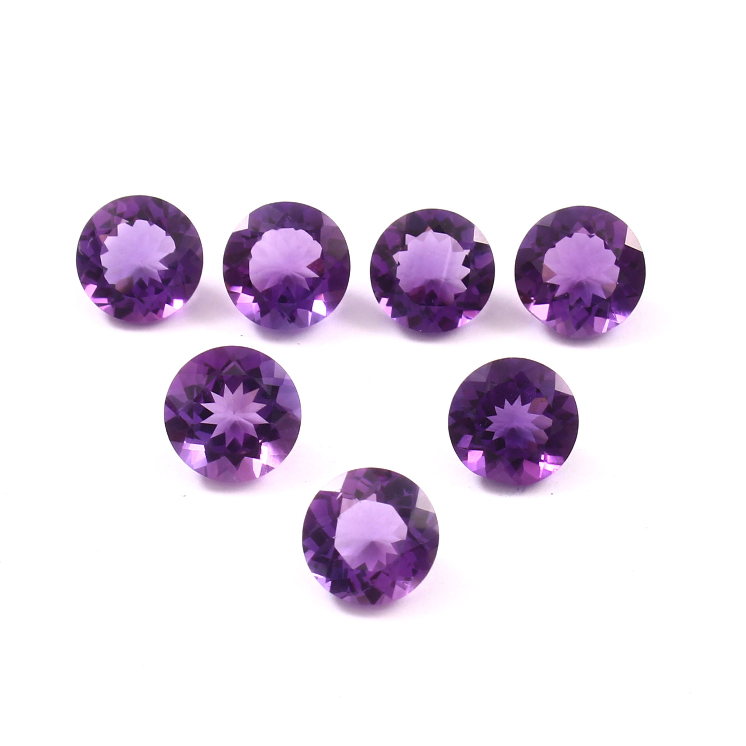 Natural Purple Amethyst Round Cut Loose Gemstone