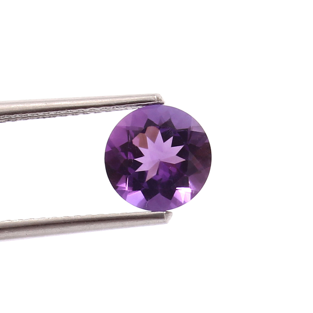 Natural Purple Amethyst Round Cut Loose Gemstone