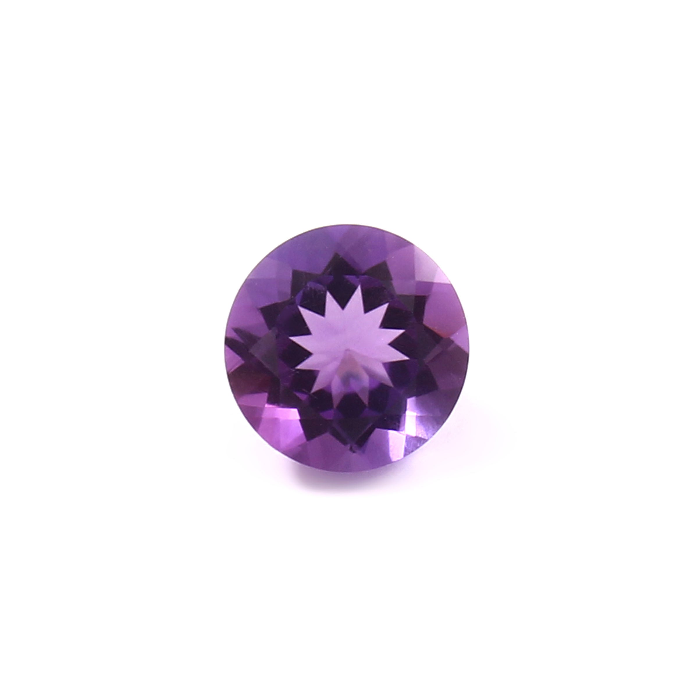 Natural Purple Amethyst Round Cut Loose Gemstone