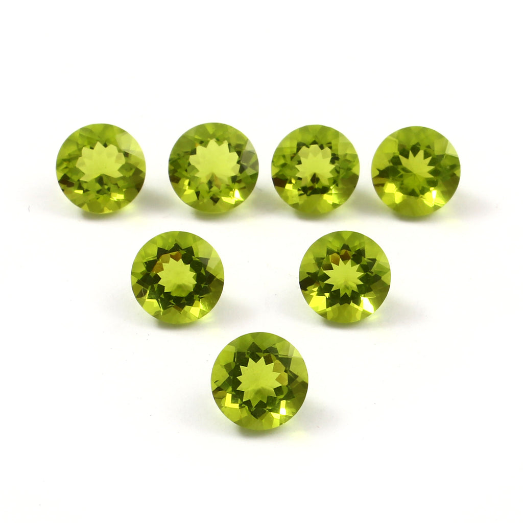 Natural Green Peridot Round Cut Loose Gemstone