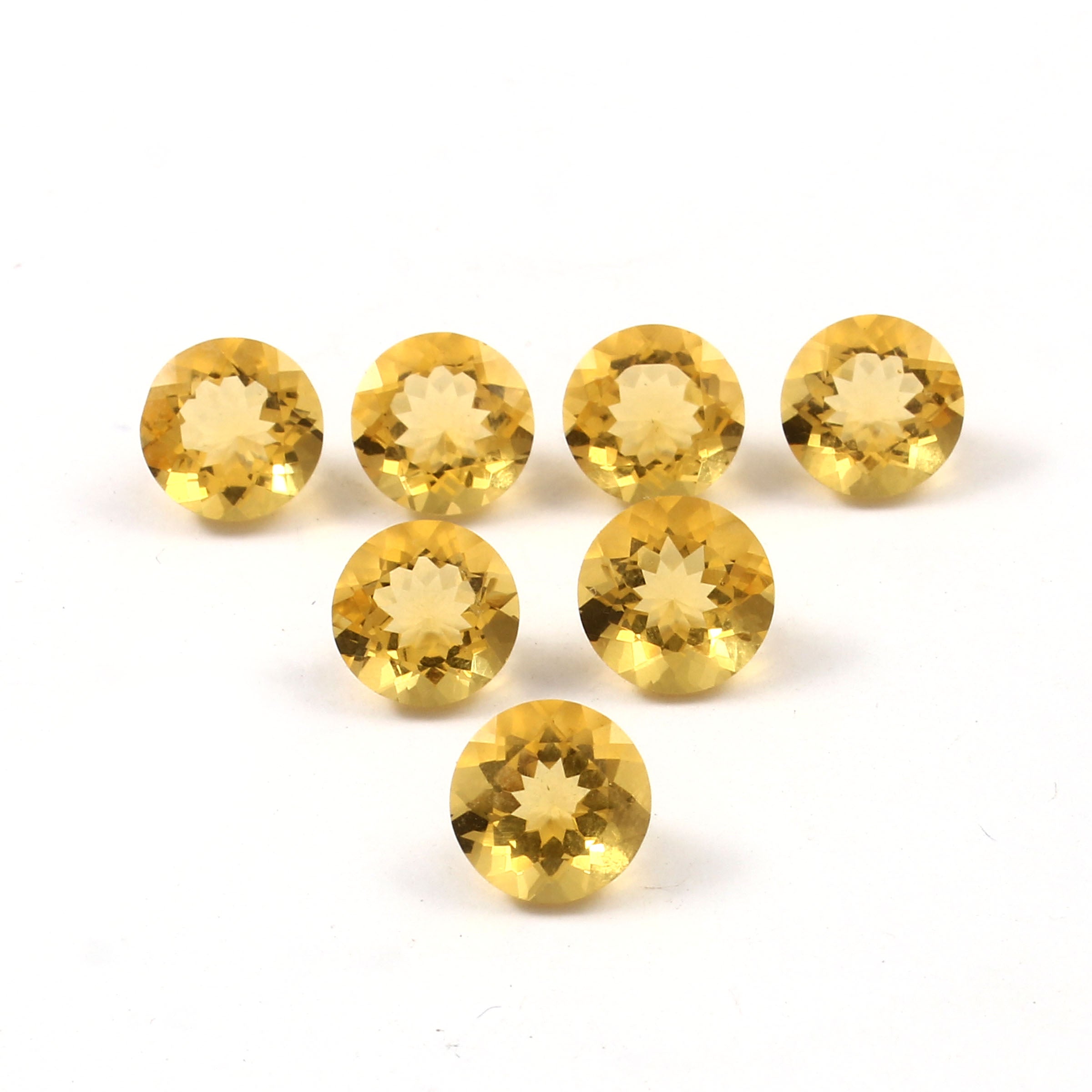Natural Golden Citrine Round Cut Loose Gemstone