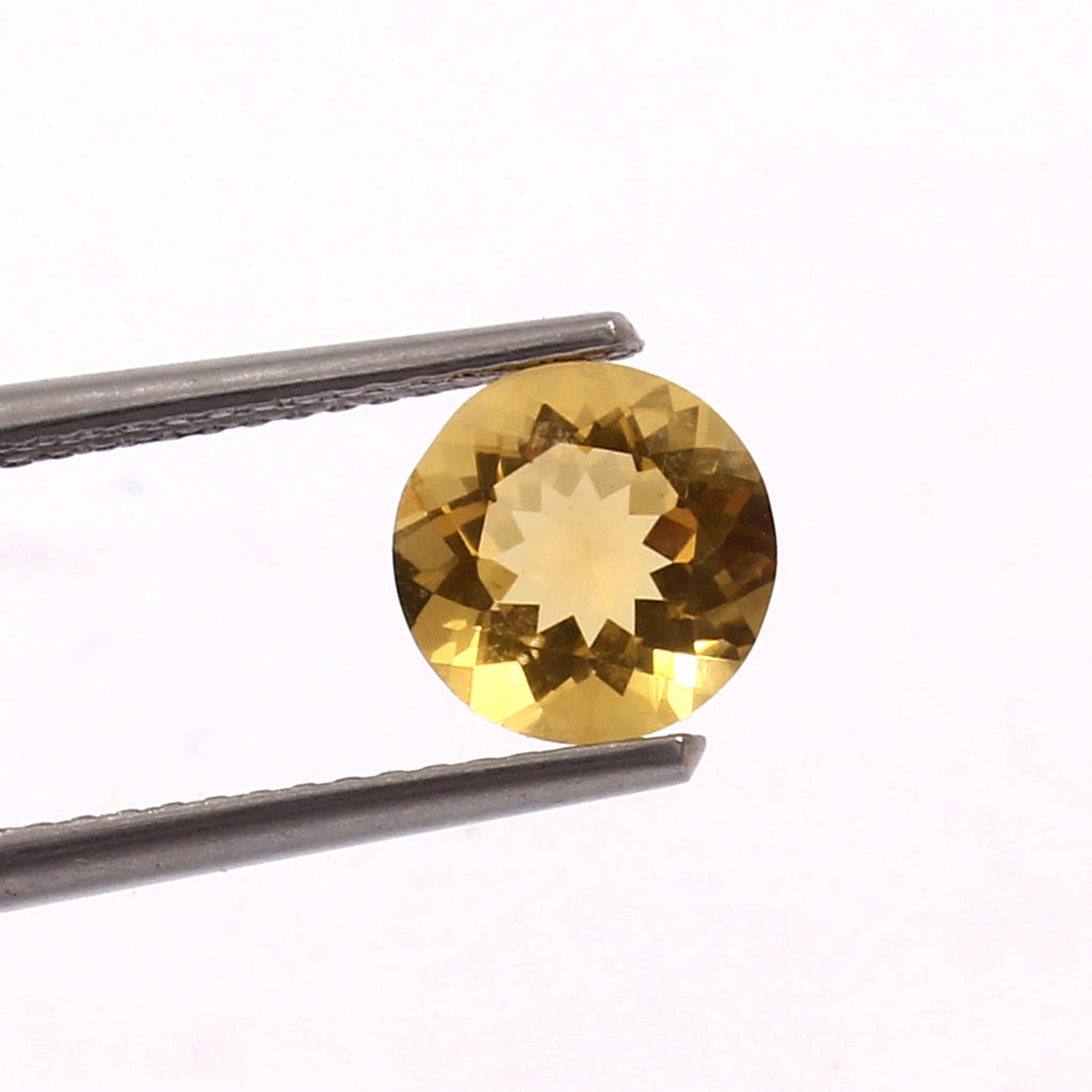 Natural Golden Citrine Round Cut Loose Gemstone
