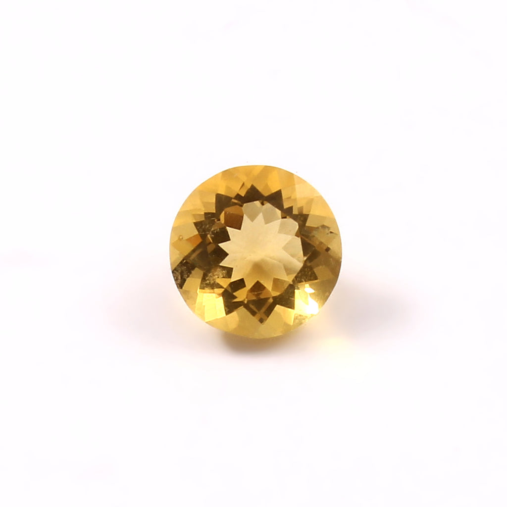 Natural Golden Citrine Round Cut Loose Gemstone
