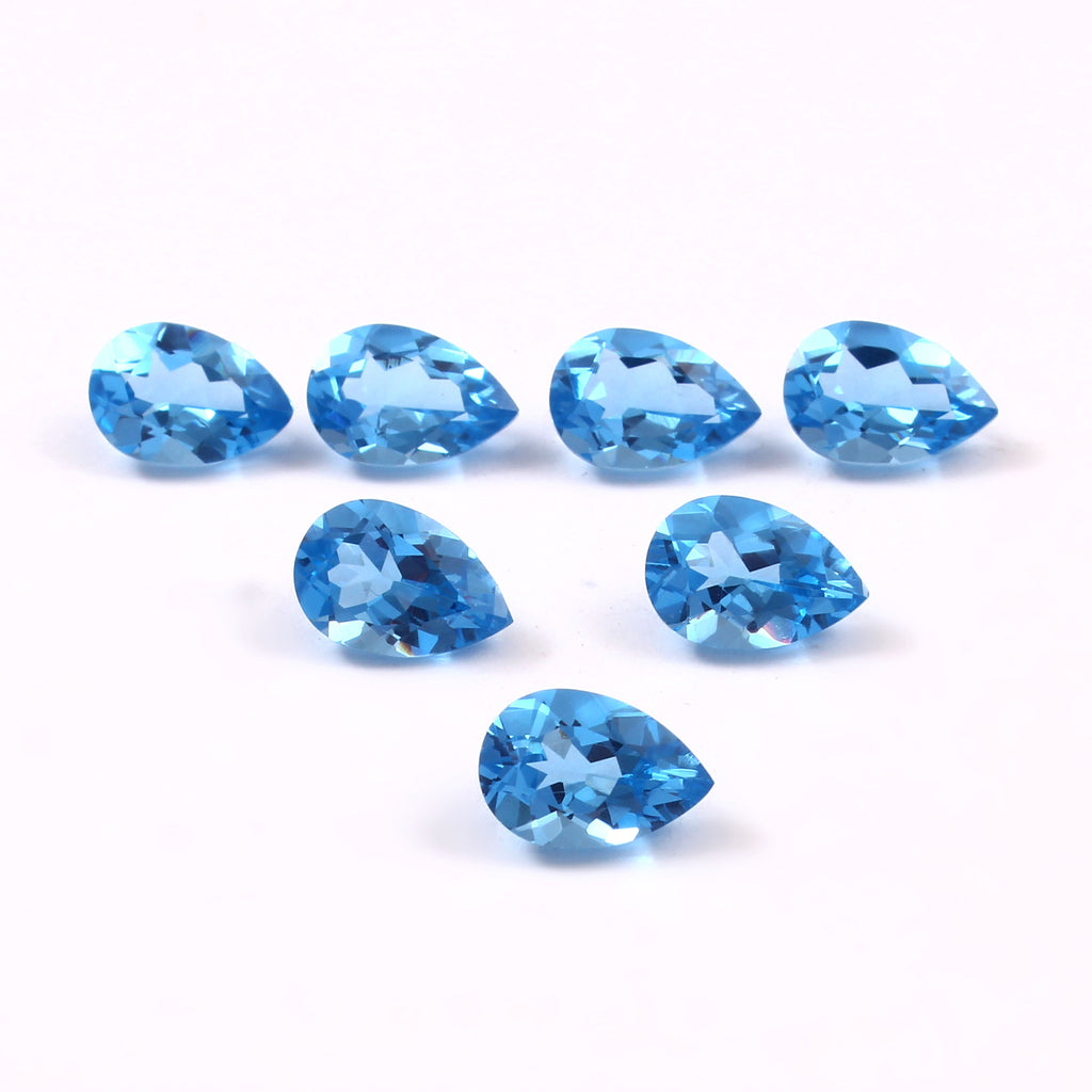 Natural Blue Topaz Pear Cut Loose Gemstone