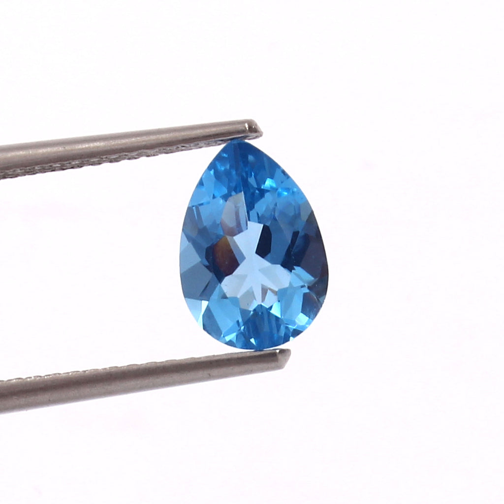 Natural Blue Topaz Pear Cut Loose Gemstone