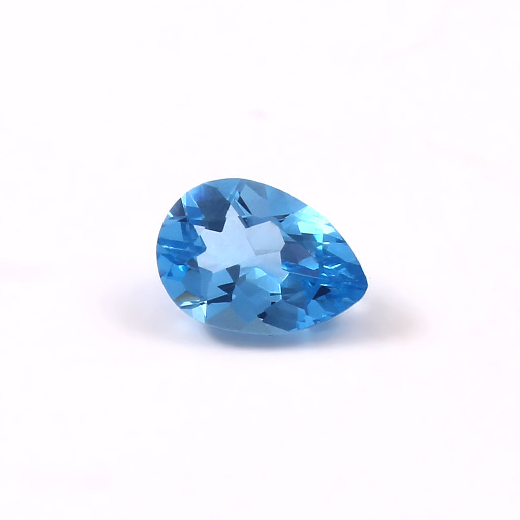 Natural Blue Topaz Pear Cut Loose Gemstone