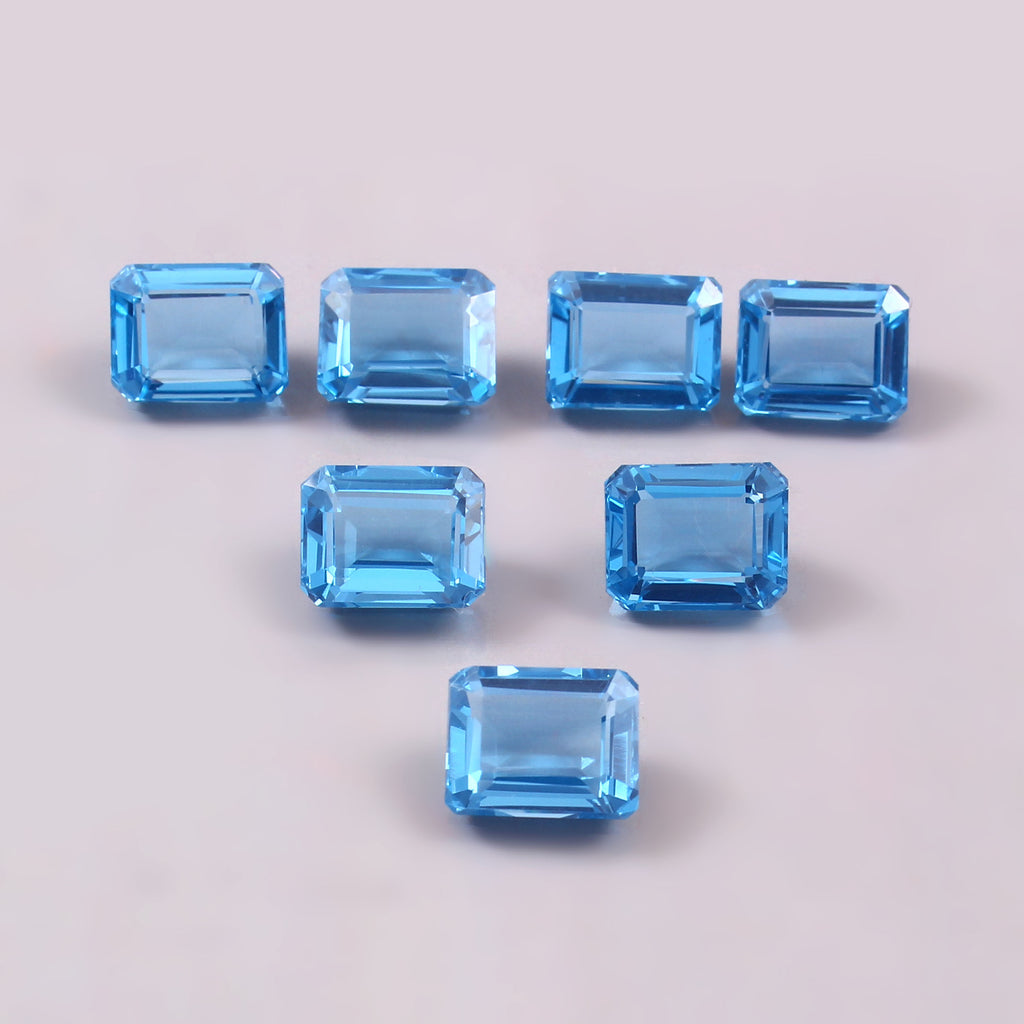 Natural Blue Topaz Octagon Cut Loose Gemstone